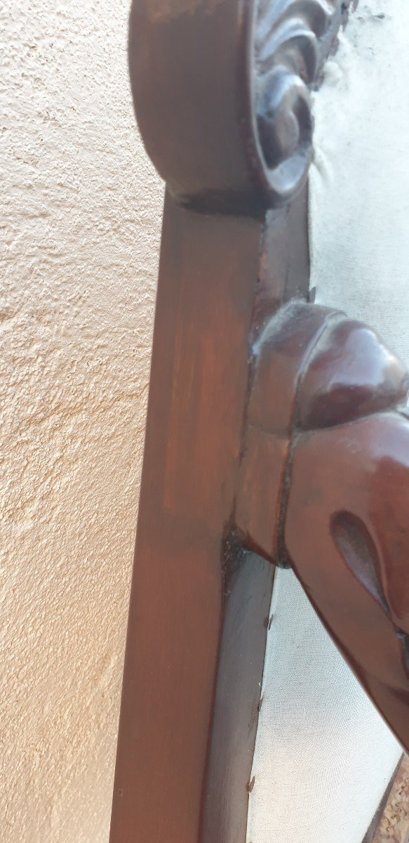 *Offre spéciale*Grande Panca In Mogano Con Teste Di Leoni, Genova, XIX Secolo