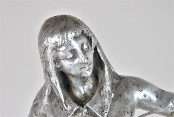 E Laporte, 1ères Armes, Bronze Argenté Signé, XIXème Siècle