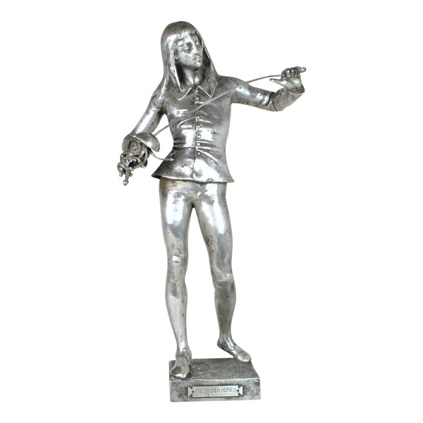 E Laporte, 1ères Armes, Bronze Argenté Signé, XIXème Siècle