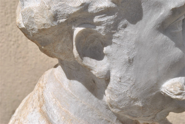 *Offre spéciale *Busto in marmo di gentiluomo con baffi, XIX secolo