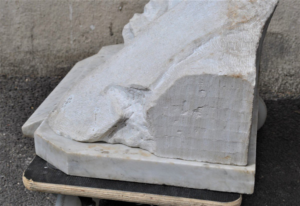 *Offre spéciale *Busto in marmo di gentiluomo con baffi, XIX secolo