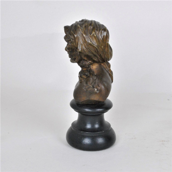 F Volpe, Busto Di Donna, Scultura In Bronzo, Stile Liberty, Del XX Secolo