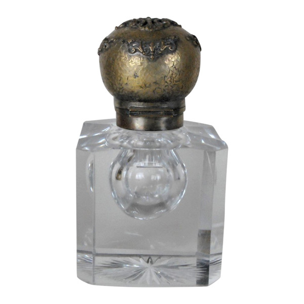 Inkwell In Crystal And Bronze, Baccarat?, 19th Century