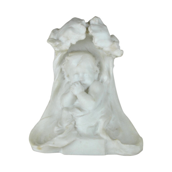 E Fortiny, Bambino in marmo, fine XIX/inizio XX secolo