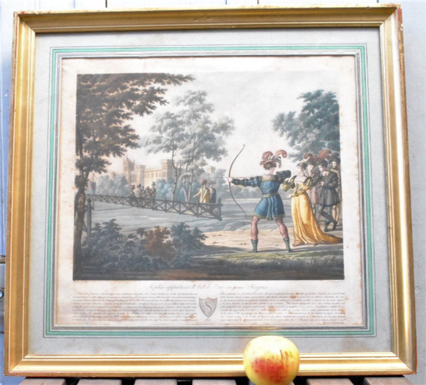 Gravures Encadrées: Le Jeune Sargines Et  Philippe Auguste, XIXème Siècle