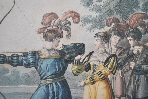 Gravures Encadrées: Le Jeune Sargines Et  Philippe Auguste, XIXème Siècle