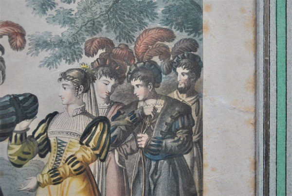 Gravures Encadrées: Le Jeune Sargines Et  Philippe Auguste, XIXème Siècle