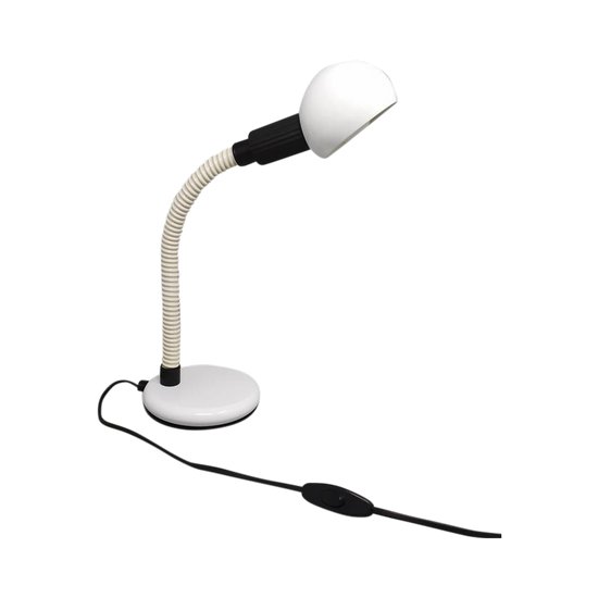 Superbe lampe de table blanche de l'ère spatiale des années 1970
