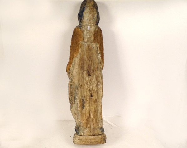Grande statue religieuse bois sculpté polychrome Saint-Gilles chien XVIè 