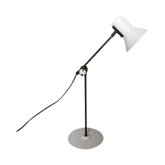 Superb Space Age white table lamp from the 1970s by Veneta Lumi