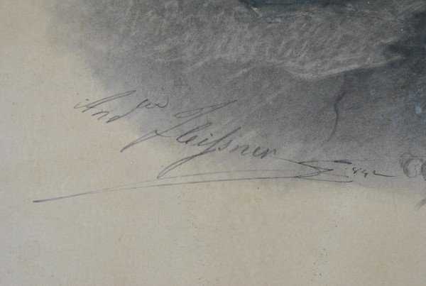 A Fleisner, Pair Of Drawings, Couple Of Young People, Circa 1842