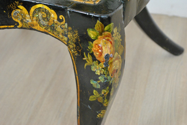 Pair Of Paper Mache Armchairs, 19th Century