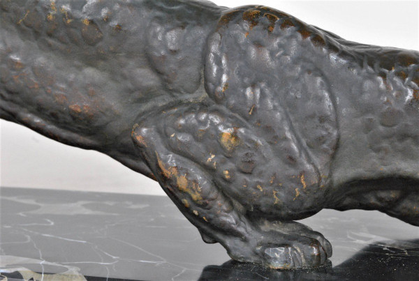 *Offre spéciale *Dh Chiparus, Panther on the Lookout, Rare Bronze , Signed, Art Deco, 20th Century