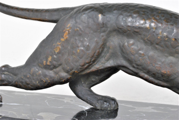 *Offre spéciale *Dh Chiparus, Panther on the Lookout, Rare Bronze , Signed, Art Deco, 20th Century