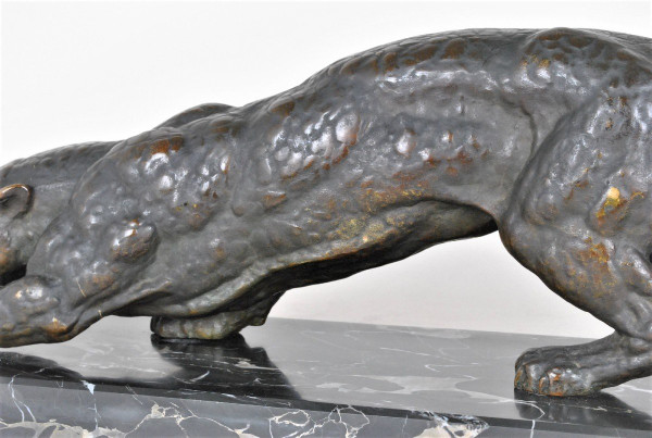 *Offre spéciale *Dh Chiparus, Panther on the Lookout, Rare Bronze , Signed, Art Deco, 20th Century