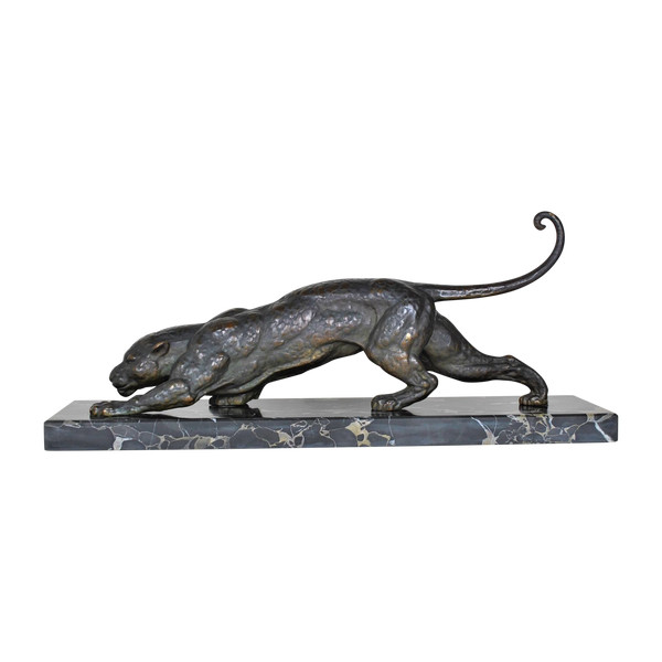 *Offre spéciale *Dh Chiparus, Panther on the Lookout, Rare Bronze , Signed, Art Deco, 20th Century