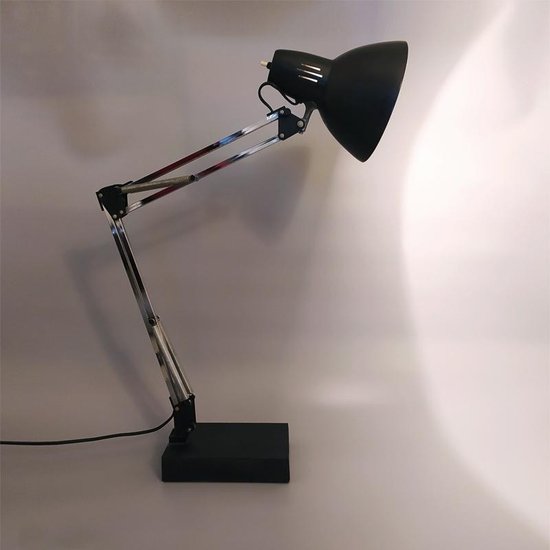 Stupenda lampada da tavolo nera da architetto degli anni '70 di Arteluce