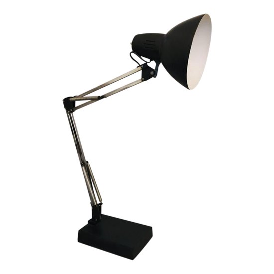 Stupenda lampada da tavolo nera da architetto degli anni '70 di Arteluce