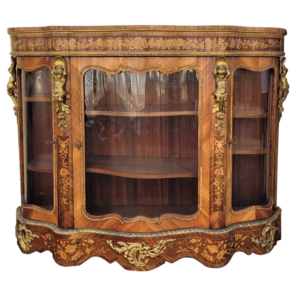 Maison Pretot, Credenza ad altezza d'appoggio in intarsio e bronzo, Napoleone III, XIX secolo