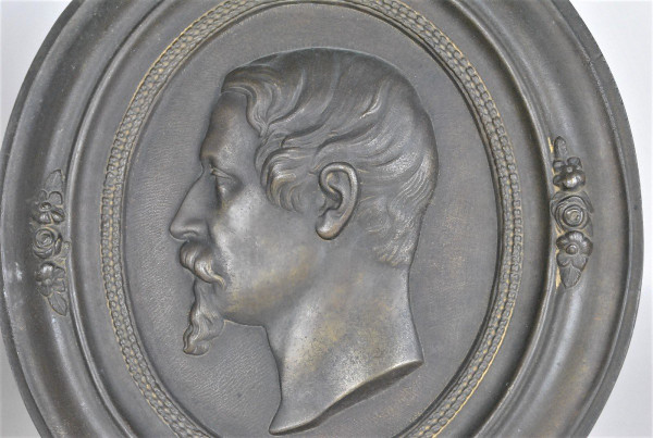 Napoleone III e Eugenia, Coppia di medaglioni in bronzo, XIX secolo