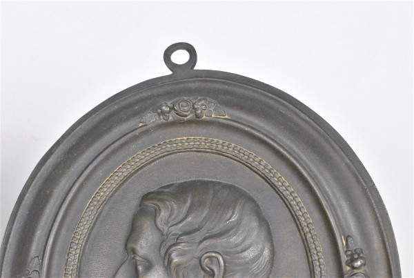 Napoleone III e Eugenia, Coppia di medaglioni in bronzo, XIX secolo