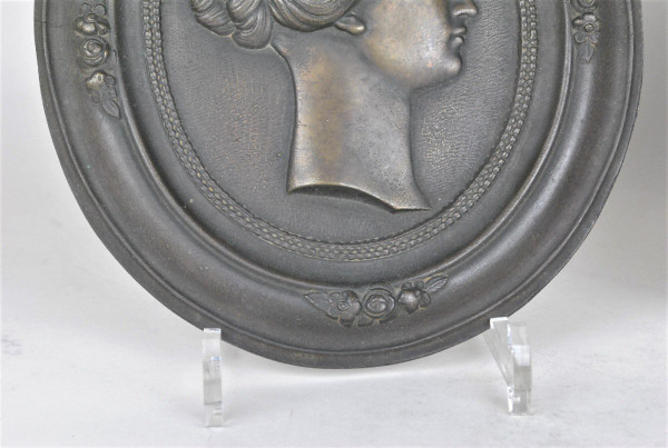 Napoleone III e Eugenia, Coppia di medaglioni in bronzo, XIX secolo