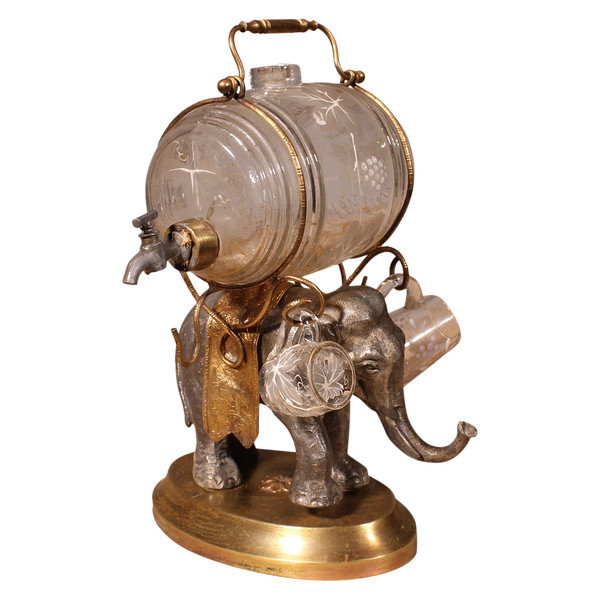 Liqueur Cellar With Elephant, Napoleon III Period 19 Century