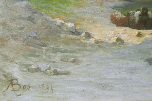 Scuola FRANCESE nel 1895, Lavandaie al fiume