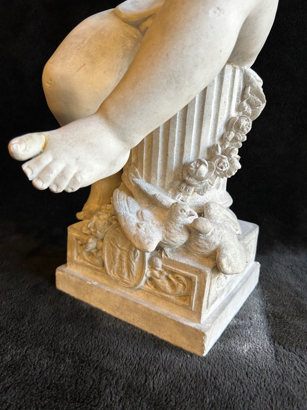 Adolphe Itasse (1830-1893) Grande Scultura in Gesso - Amore H70 Cm