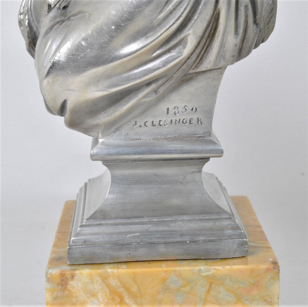 Clesinger / Collas, Paire De Bustes En Bronze Argenté, XIXème Siècle