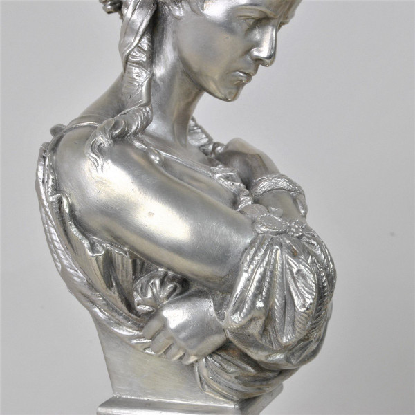 Clesinger / Collas, Paire De Bustes En Bronze Argenté, XIXème Siècle