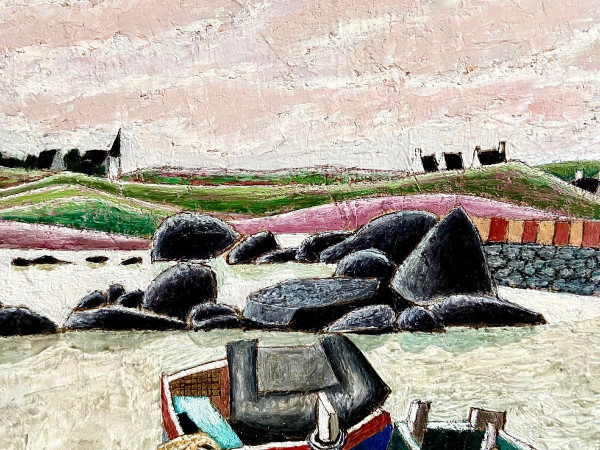 François Szulman, Tableau Années 1970, Vue De Port "barques Bretonnes".