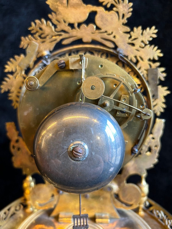 Directoire Empire Skeleton Clock - Return From Egypt In Gilt Bronze Early 19th Century H 50