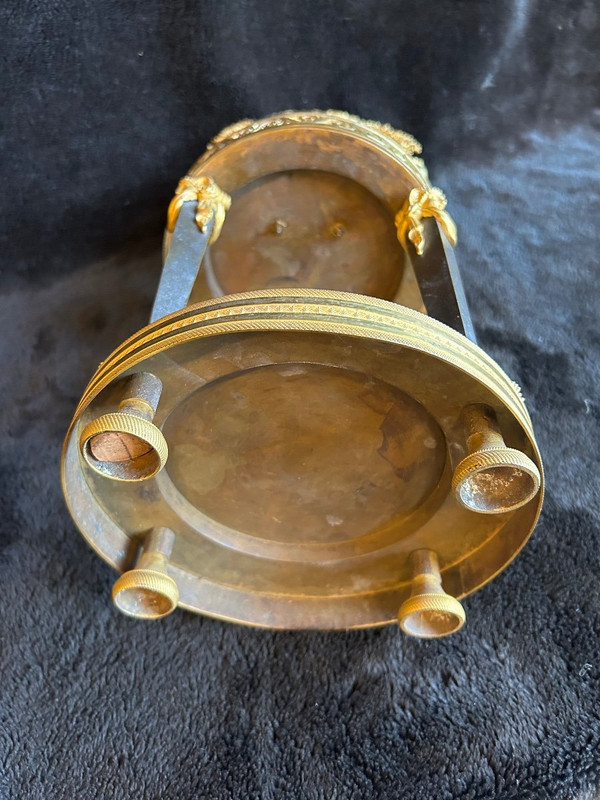 Directoire Empire Skeleton Clock - Return From Egypt In Gilt Bronze Early 19th Century H 50