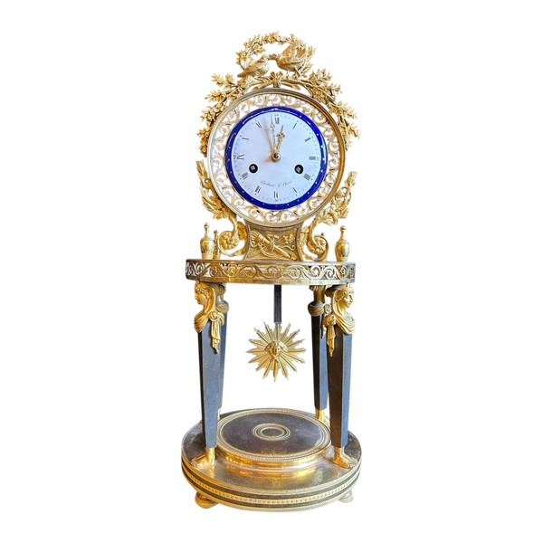 Directoire Empire Skeleton Clock - Return From Egypt In Gilt Bronze Early 19th Century H 50