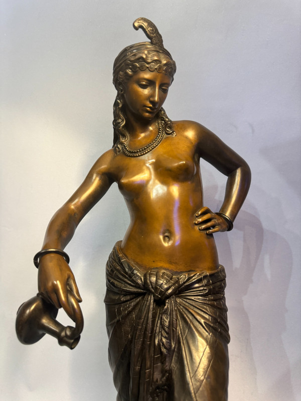 Orientalist bronze sculpture "Odalisque or Egyptian dancer" Charles Arthur Bourgeois