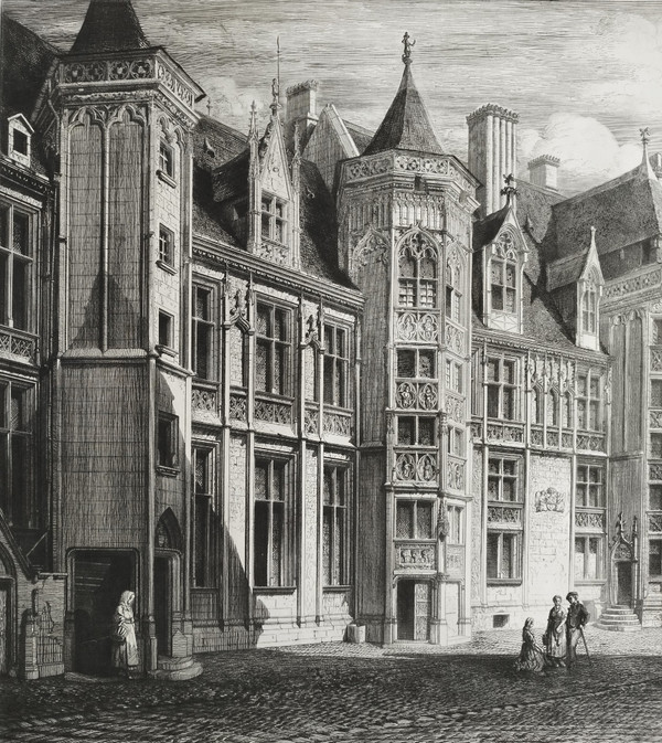 Palais Jacques Coeur à Bourges Gravure Archirecture Par Octave De Rochebrune