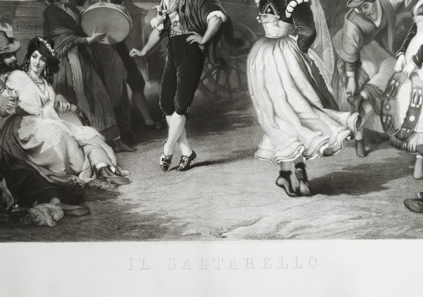 Il Saltarello La danza italiana Grande incisione del XIX secolo