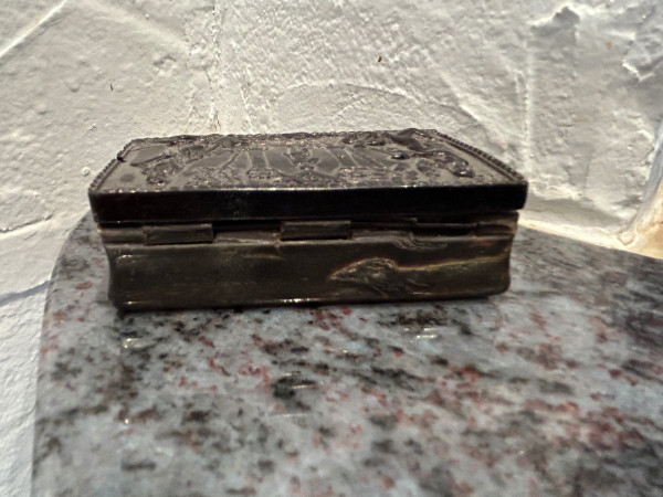 Freemasonry, freemason - Masonic Snuffbox In Horn 19th.