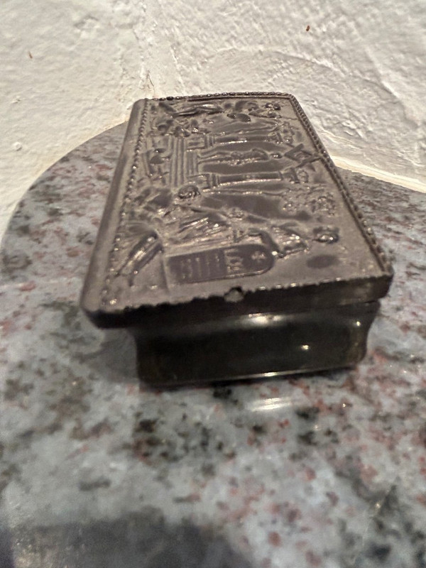 Freemasonry, freemason - Masonic Snuffbox In Horn 19th.