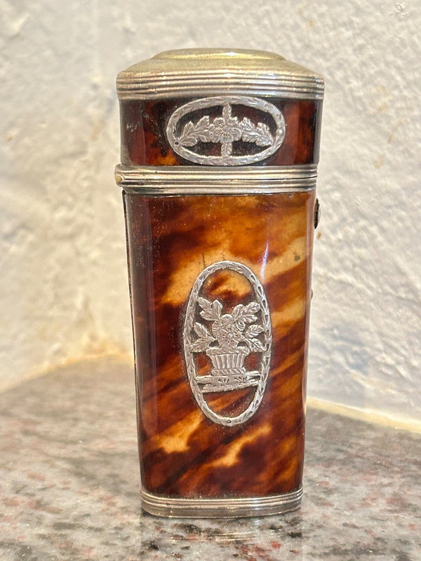 Tortoiseshell And Silver Travel Or Sewing Kit 18th Century