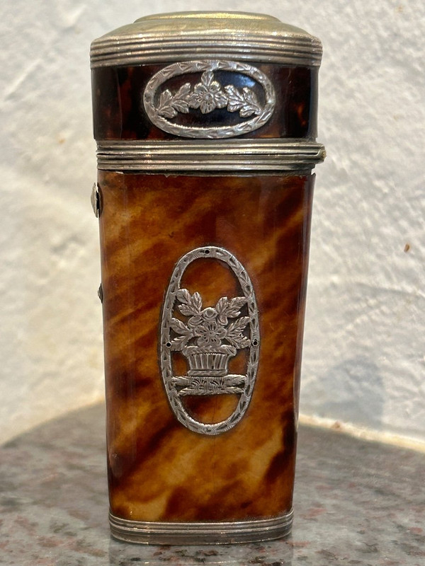 Tortoiseshell And Silver Travel Or Sewing Kit 18th Century
