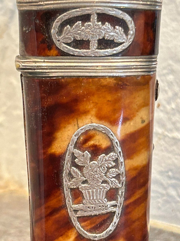 Tortoiseshell And Silver Travel Or Sewing Kit 18th Century