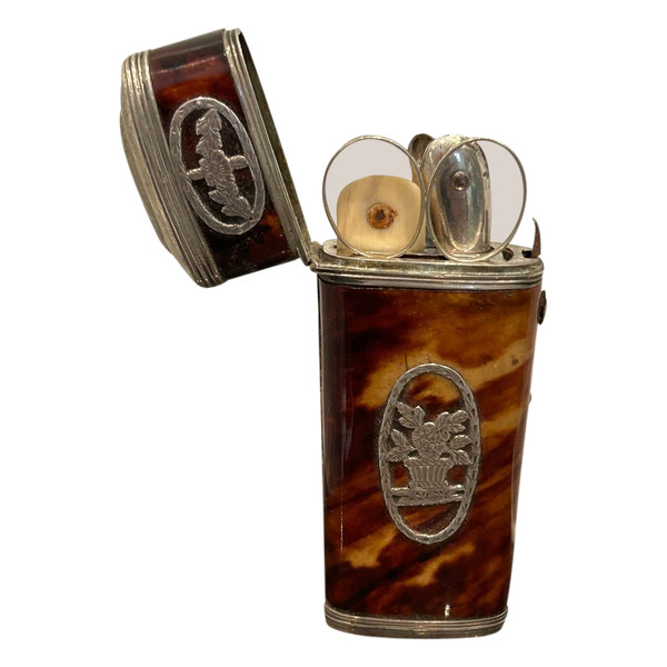 Tortoiseshell And Silver Travel Or Sewing Kit 18th Century