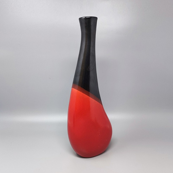1970 Magnificent large red vase by Marei Ceramic. Made in Germany