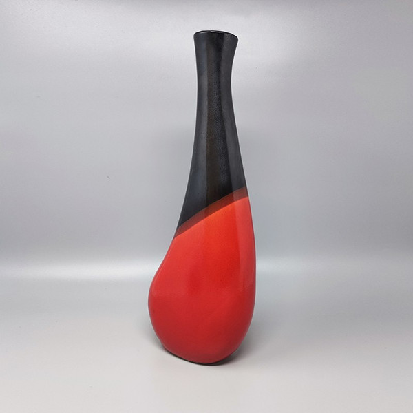 1970 Magnificent large red vase by Marei Ceramic. Made in Germany