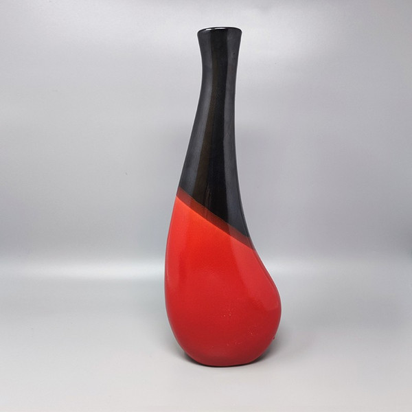 1970 Magnificent large red vase by Marei Ceramic. Made in Germany