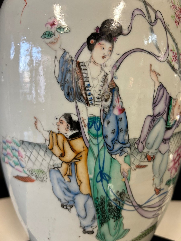 Grande vaso cinese in porcellana della fine del XIX secolo - Cinese