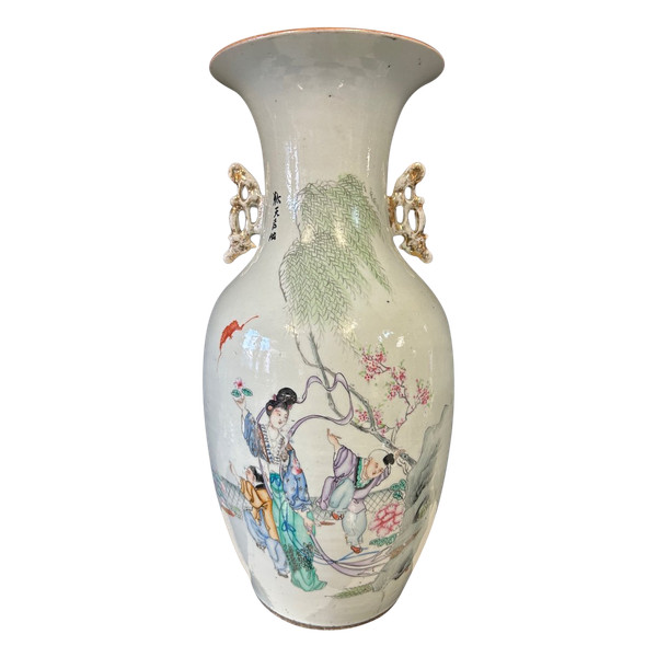 Grand Vase Porcelaine De Chine Fin XIXéme - Chinois