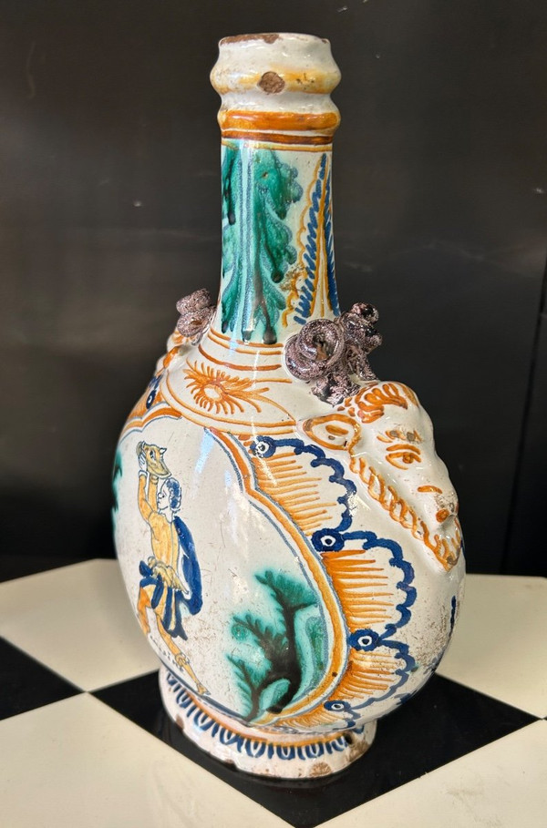 Rara Zucca Con Soggetti Bacchici Terracotta Di Nevers Datata 1735